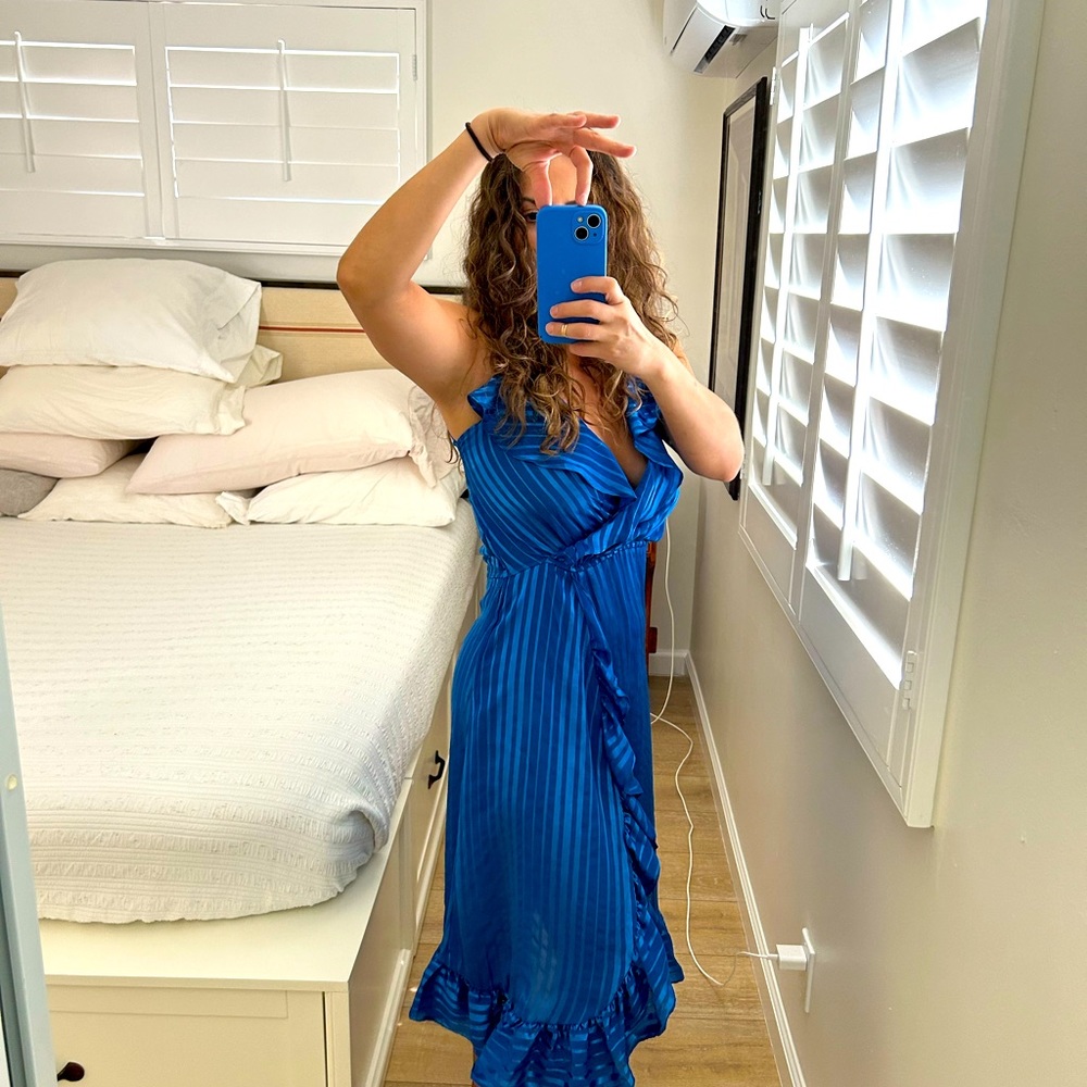 Fredericks of Hollywood (vintage, )electric blue party dress - Picture 6 of 6